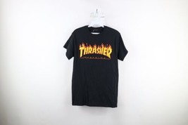 Vtg Thrasher Magazine Mens Small Faded Spell Out Fire Flames Skateboard T-Shirt - £19.37 GBP