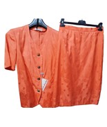 Woman set Orange Summer Jacket &amp; Skirt Corilady Comfortable Buttons Jewel - £123.54 GBP