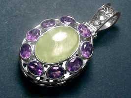 Heart Shape Amethyst Pendant with Peridot, Peridot and Amethyst Necklace, Facete - £186.75 GBP
