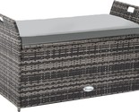 A Large Pe Rattan Deck Storage Box With Handles And Hydraulics For Patio - $168.98