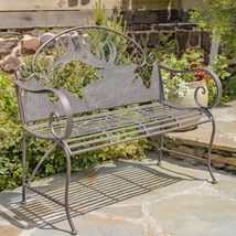 Zaer Ltd. International Classic Iron Garden Bench with Nature Scenery (Moose &amp; E - £231.89 GBP