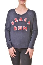 SUNDRY Womens Sweater Tender Crop Beach Bum Pullover Stylish Blue Size XS - £35.92 GBP
