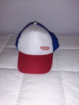 STRANGER THINGS Dustin Hat Red White Blue Trucker Cap 80s Adjustable Mesh - $11.99