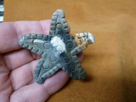 Y-STA-703) Picasso Jasper Gray Starfish Gemstone Sea Star Figurine Carving Stars - £14.08 GBP