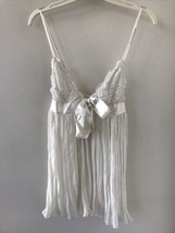 Victorias Secret White Sheer Lace Babydoll Camisole Pajama Lingerie Top ... - £39.32 GBP