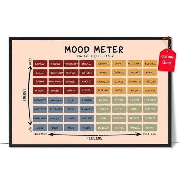 Mood Meter Poster Mental Health Poster for Classroom School Counselor ...