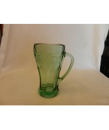 Vintage Green Glass Drink Coca-Cola Glass With handle 6.25&quot; tall - $35.00