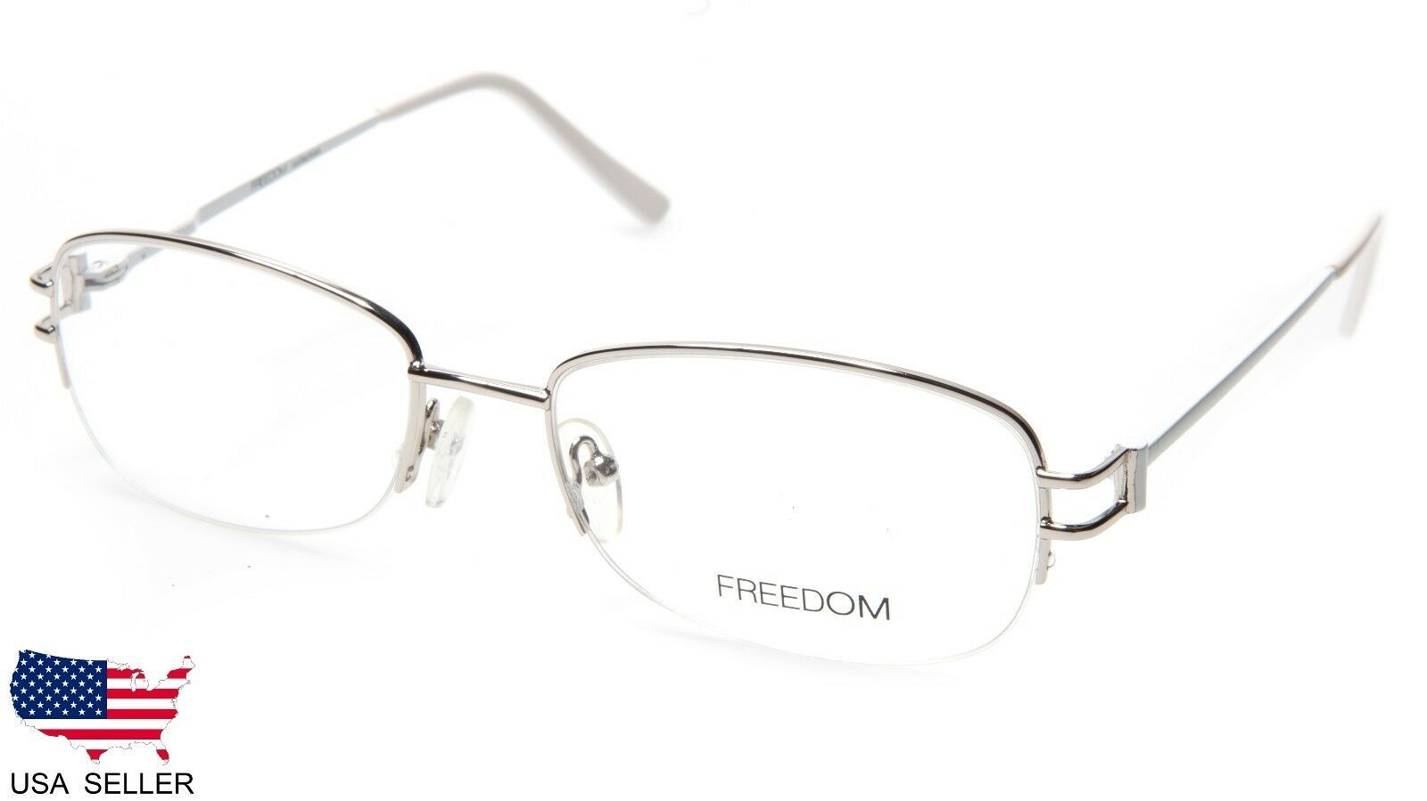NEW FREEDOM collection GO-4009 SIL/WHT SILVER WHITE EYEGLASSES 54-18-135... - $18.13