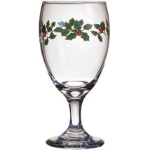 Christmas  Holidays  Hollies And Berries  Goblet Glass - $25.00