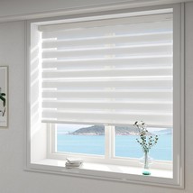 Seeshade Cordless Zebra Blinds for Windows –(36&quot; W x 72&quot; H,White) Dual L... - $33.25