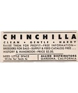 1949 Chinchilla Pets Breeding Advertisement Allied Dist California E8Q - $27.41 CAD