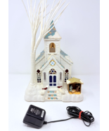 WORKING Vintage Avon Holiday Splendor Lighted Church Fiber Optic Christmas - $49.99