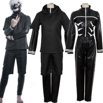 Tokyo Ghoul Kaneki Ken Black Hoodie Sweater Leather Cosplay Costume Full Set - £37.16 GBP