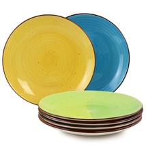 Elama Sebastian 6 Piece Stoneware Dinner Plate Set in Assorted Colors - $1,387.35 MXN