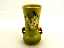 Green Bouquet Vase, Apple Blossom, Roseville Art Pottery, Vintage 1930s, #381-6&quot; - £61.88 GBP