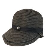Calvin Klein Woven Cloche Bucket Hat Black Textured Logo Trim Adjustable - $23.40