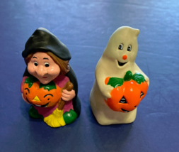 Set of 2 vintage Halloween pencil sharpeners ghost witch Jack O lantern - $19.75