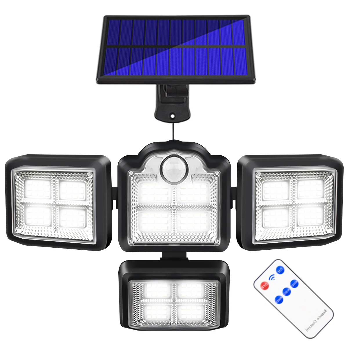 New Solar Light Outdoor with 4 Heads Motion Sensor Light with 192/198LEDs Solar  - £218.46 GBP