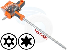 T45 T-Handle Torx Security Pin 6 Point Star Key CRV Screwdriver Wrench - £6.32 GBP