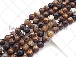 Natural Brown Black Fire Agate Beads, 8/10mm, Fire Agate, 15.5&quot; strand - $5.50+