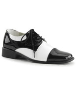 FUNTASMA Men&#39;s Shiny Retro Disco Black/White Loafers Halloween Costume S... - $81.99 CAD