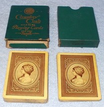 Old Vintage Country Club Gold Edge Playing Cards Slip Case Rexall - £7.69 GBP