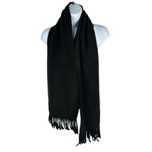 Black Berkshire Fashions Womens Scarf With Fringe Edges 100% Polyester - $14.00