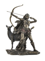 Bronzed Artemis Goddess of Hunting and Wilderness Statue - £70.82 GBP