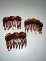 Vtg Goody Lot of 3 Hair Combs Tortoise Color - £11.95 GBP
