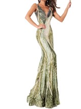 Jovani long fitted sequin mermaid prom dress Green - $8,291.35 MXN