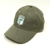 BASS Fishing Logo Baseball Cap Hat Green Adjustable 100% Cotton - £6.98 GBP