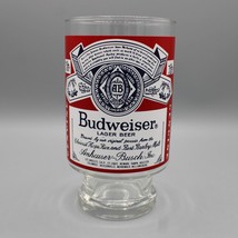 Vintage 70&#39;s Anheuser-Busch Budweiser Glass Footed Tumbler Cup Man Cave ... - £13.40 GBP