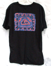 Quiksilver Mens Large T-Shirt Tribal Celestial Double-Sided Design on Black - $13.30