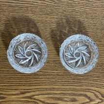 Vintage Set Of 2 Personal Small Ashtray Cut Crystal Glass Pinwheel - $16.65