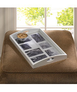 Photo Frame Tray Wooden and Glass Holds 7 Pictures - $52.95