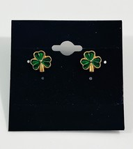 Gold Tone Three Leaf Clover Earrings Studs (SEE PHOTOS) - £9.28 GBP