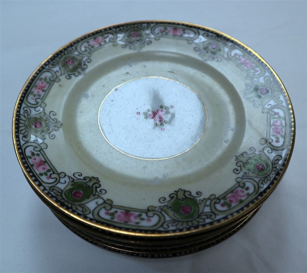 Primary image for 6 X Art Deco Nippon Rose Decorated 7" plates c1920 Very Pretty