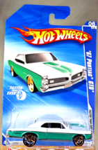 2010 Hot Wheels #134 Faster Than Ever 6/10 &#39;67 PONTIAC GTO White/Green w/FTE Sp - £10.57 GBP