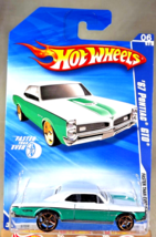 2010 Hot Wheels #134 Faster Than Ever 6/10 &#39;67 PONTIAC GTO White/Green w/FTE Sp - £9.72 GBP