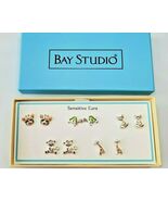 Bay Studio Stud Back Earrings 5 Pair Sensitive Ears Giraffe Monkey Fox T... - $367.87 MXN