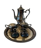 WM Rogers 800 Silverplate Tea Pot Set Platter Candlestick Holders Oneida... - $39.95