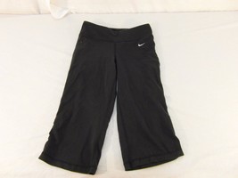 Adult Women&#39;s Nike Black White Swoosh Athletic Yoga Capri Pants Shorts 3... - £13.06 GBP