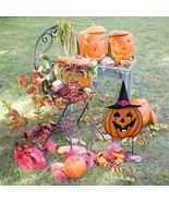 Metal Pumpkin Yard Sign Garden Stake Halloween Outdoor Decoration, Spook... - £15.66 GBP