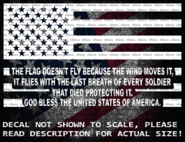 This Flag Doesn&#39;t Fly Because The Wind Moves It Soldier Vinyl Decal US Made - £5.28 GBP+