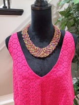 The Limited Pink Eyelet 100% Cotton V-Neck Sleeveless Top Blouse Size Large - £20.04 GBP