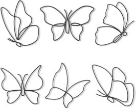 6 Pieces Metal Butterfly Wall Butterfly Metal Wall Art Decorations Wall Decor - £25.24 GBP
