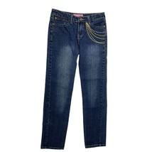 Miss Jeans Girls Size 14 Bling Flip Back Pockets Straight Leg Jeans - $16.82