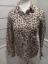 J Crew Woman Leopard Print Size Small Button Up Shirt Long Sleeve - £7.16 GBP