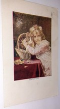 Adorable Little Girl w/Kitten Cat in a Basket Postcard 1910 - £3.96 GBP