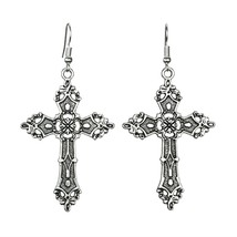 Women Alloy Dropping Cross Earrings Gift Goth Vintage Dangle Gothic Punk Rock St - £6.98 GBP